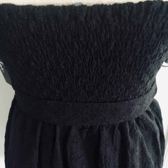 Lulus Black Eyelet One Shoulder Dress Medium NWT - Picture 5 of 7